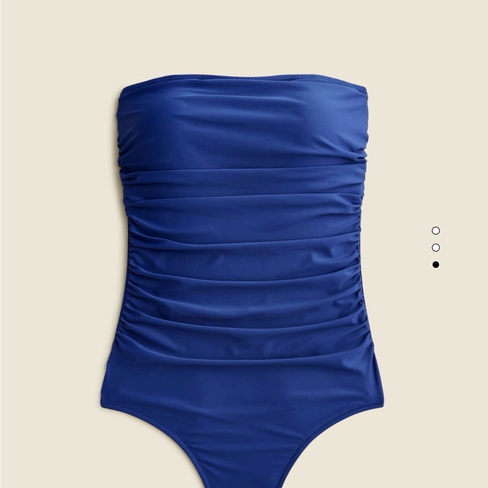 J. Crew Blue One-Piece Swimsuit with Ruching